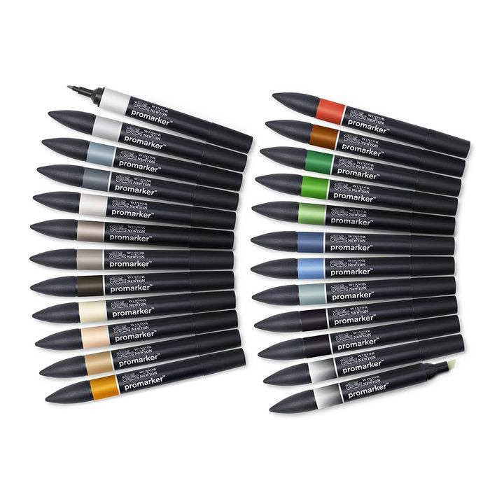 Feutres - Promarker - Pochette 24 couleurs - Architecture - Winsor et Newton
