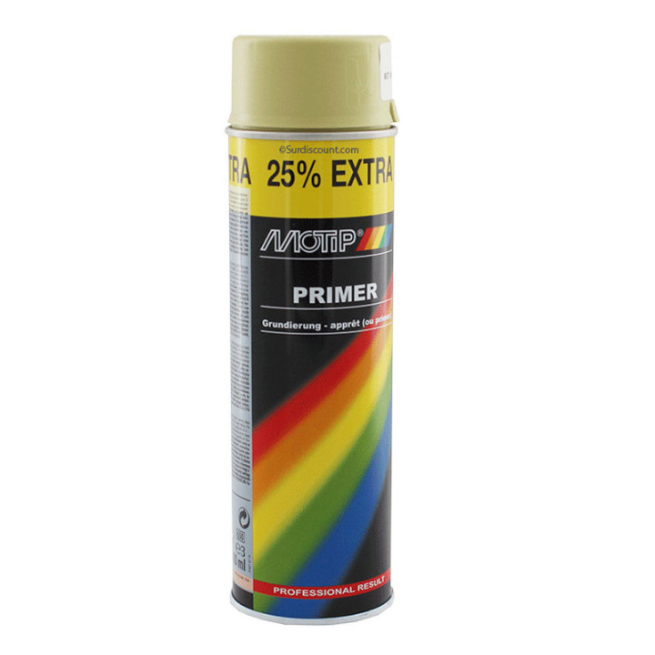 Bombe de peinture - Apprêt - beige jaune -  Motip