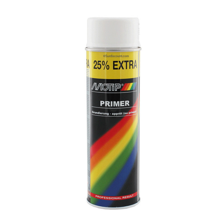 Bombe de peinture - Apprêt - blanc -  Motip
