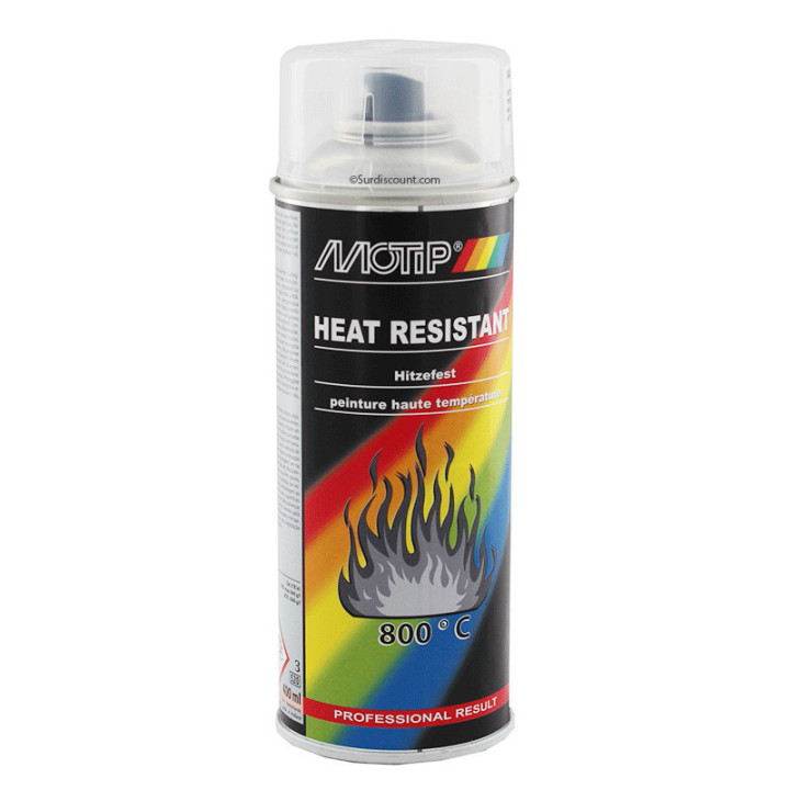 Bombe peinture Vernis haute température - transparent -  Motip