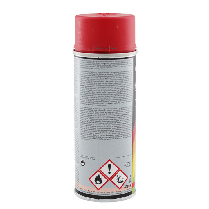 Bombe de peinture - Haute température jusqu'à 800° - Rouge - Motip