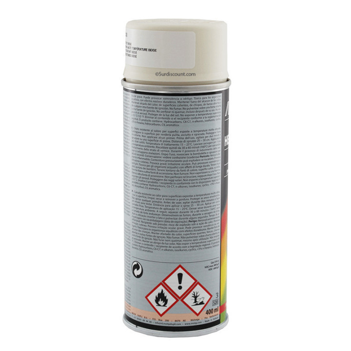 Bombe de peinture haute température - beige -  Motip