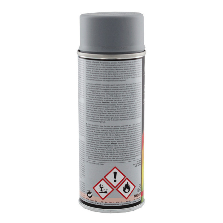 Bombe de peinture - Zinc - Traitement acier galva et non - Résiste à 350° - Motip