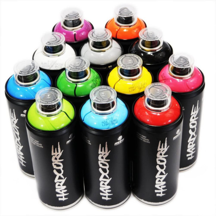 Lot 12 aérosols De Peinture Mtn Hardcore 2 - 400ml