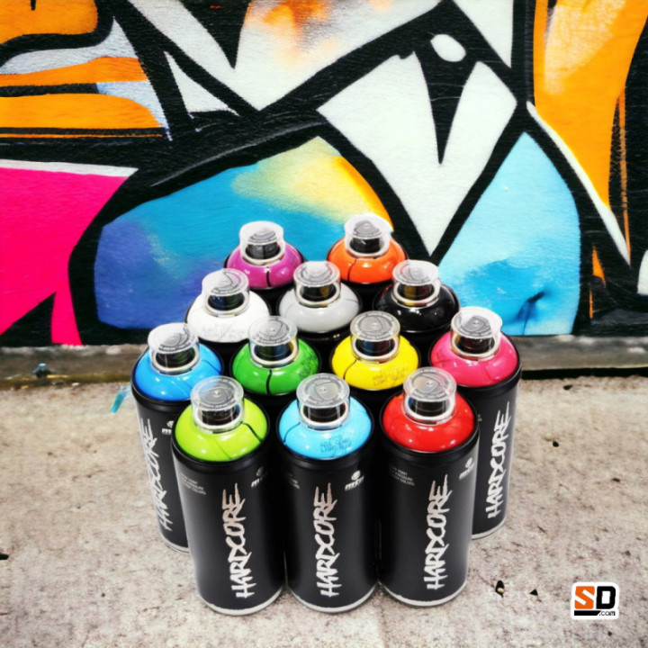 Lot 12 aérosols De Peinture Mtn Hardcore 2 - 400ml
