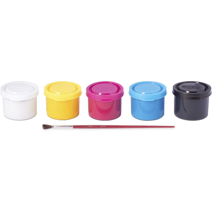 Peinture gouache - Enfant - Dès 3 ans - 5 pots 35ml - 5 couleurs - Jovi