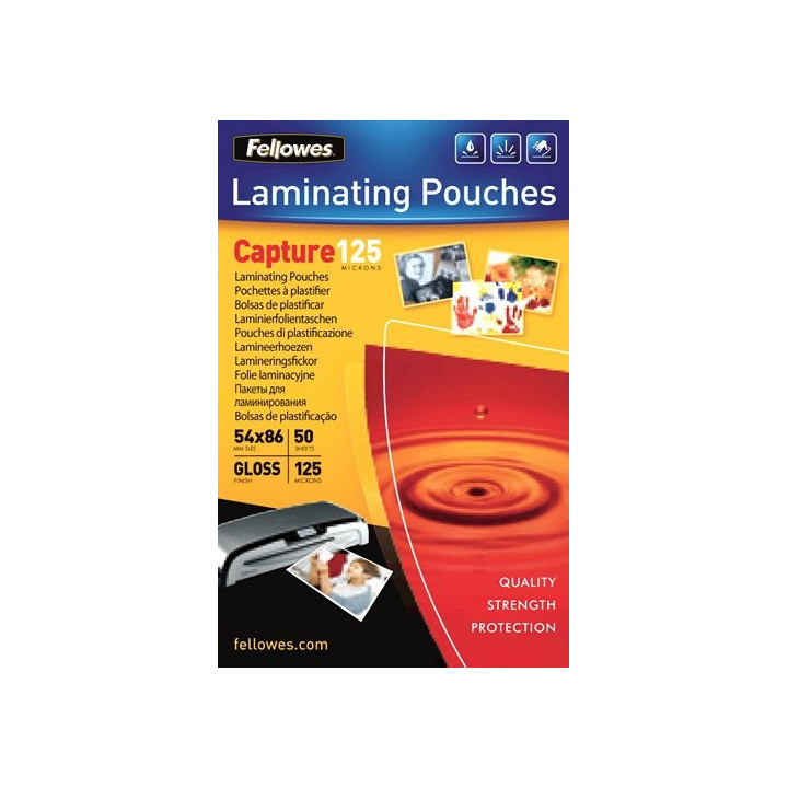 Pochettes De Plastification - 54X86Mm   - 125 Microns - 100 Pochettes - Fellowes