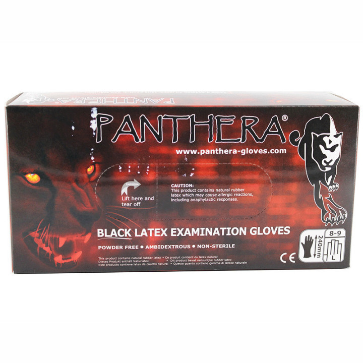 Boîte X100 Gants Latex Noir Panthera Taille L - Mtn