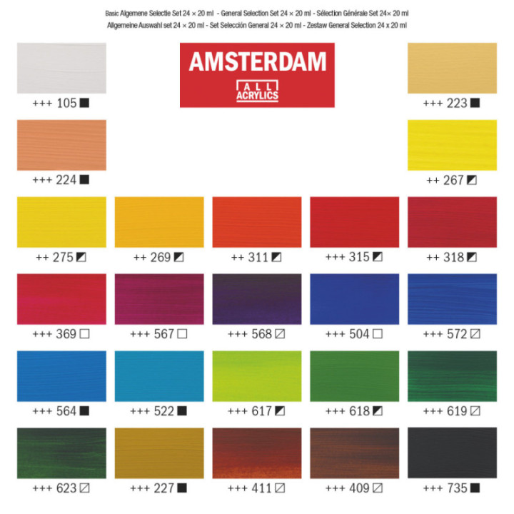 Set Peinture Acrylique de 24 tubes - Amsterdam