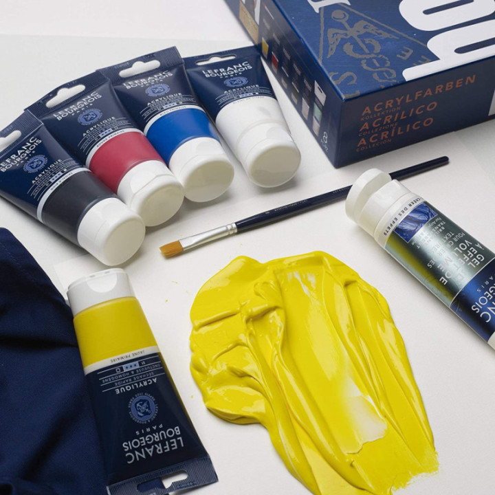 Coffret Peinture Acrylique de 5 tubes + tablier + Gel - Lefranc & Bourgeois