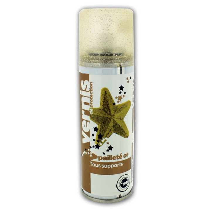 Vernis de protection - Paillettes or - Tous supports - 125ml