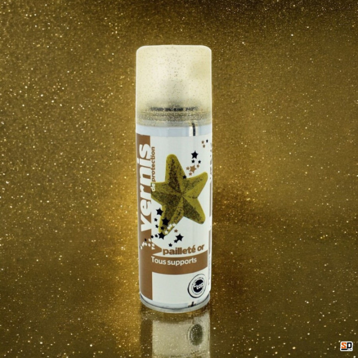 Vernis de protection - Paillettes or - Tous supports - 125ml
