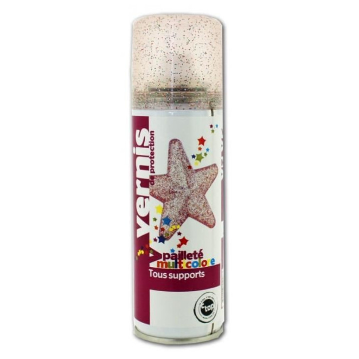 Vernis de protection - Paillettes multicolores - Tous supports - 125ml