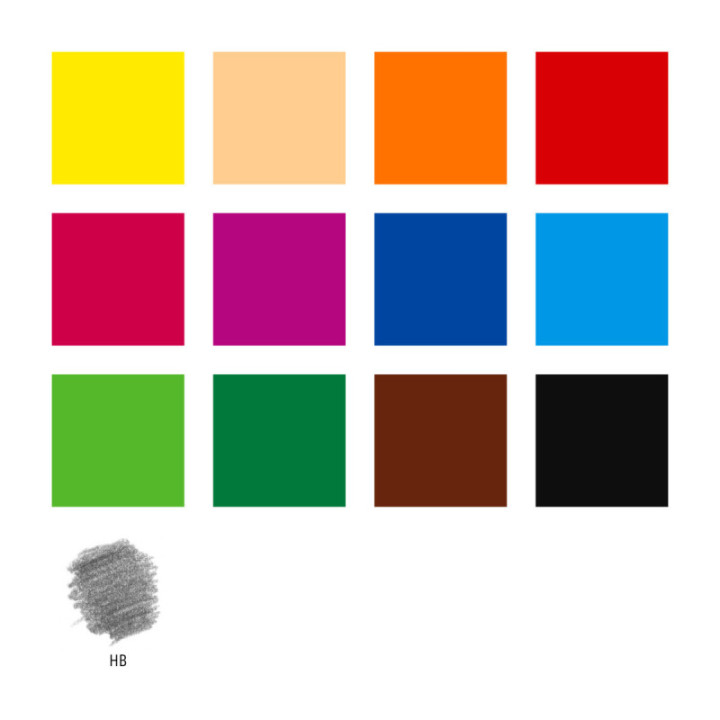12 crayons de couleur - Gomme blanche - Crayon graphite - Noris Club - Staedtler