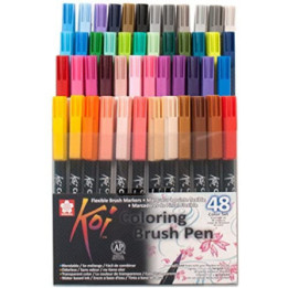Feutres - Pointe pinceaux - 48 couleurs - Sakura - Koi coloring brush pen