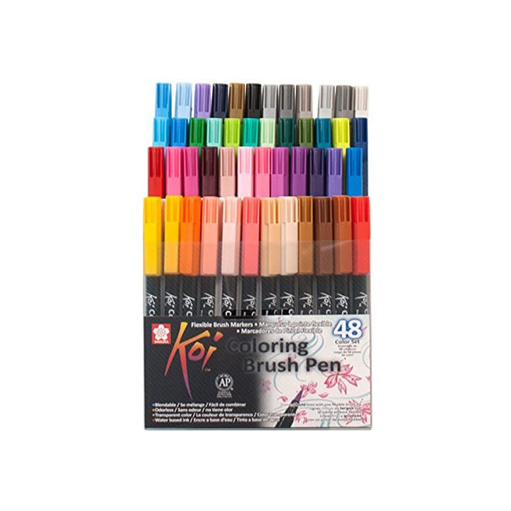 Feutres - Pointe pinceaux - 48 couleurs - Sakura - Koi coloring brush pen