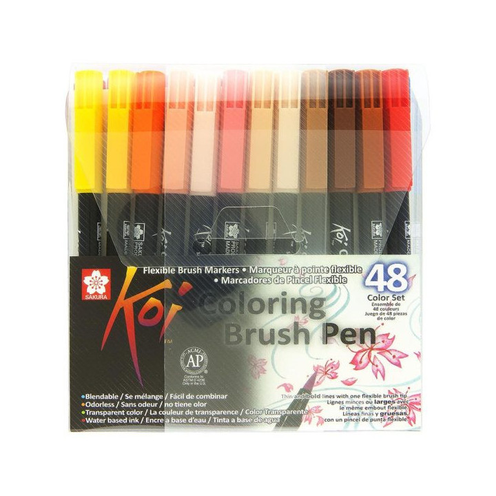 Feutres - Pointe pinceaux - 48 couleurs - Sakura - Koi coloring brush pen