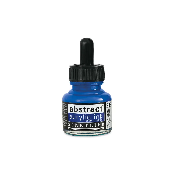 Encre - Acrylique - Bleu de Cobalt imitation - 303 - Sennelier - Flacon 30ml - Beaux-arts