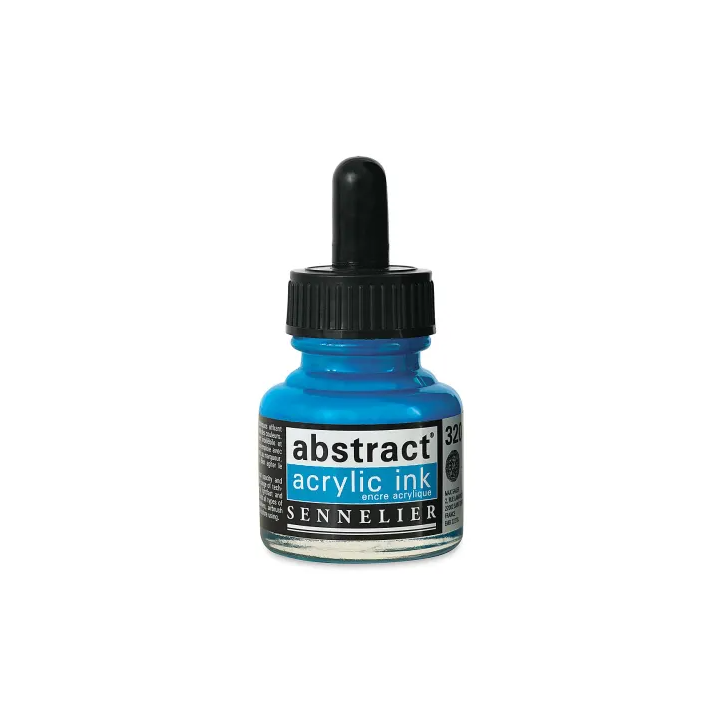 Encre - Acrylique - Bleu azur - 320 - Sennelier - Flacon 30ml - Beaux-arts