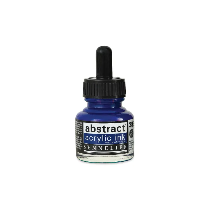 Encre - Acrylique - Bleu primaire - 385 - Sennelier - Flacon 30ml - Beaux-arts