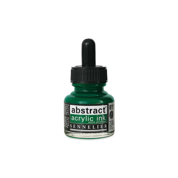 Encre - Acrylique - Vert permanent clair - 811 - Sennelier - Flacon 30ml - Beaux-arts