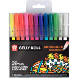 12 stylos - Encre gel - Sakura Gelly Roll - Moonlight Fluorescent - Dessin