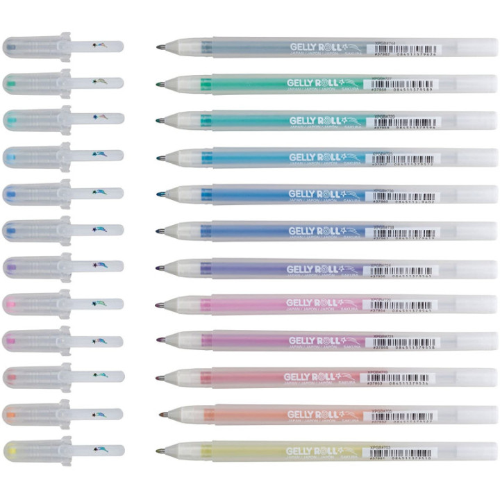 12 stylos - Encre gel - 12 couleurs - Sakura Gelly Roll - Set Stardust - Dessin