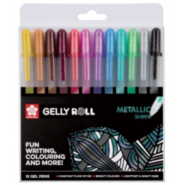 12 stylos - Encre gel métallisé - Sakura Gelly Roll - Metallic Shiny