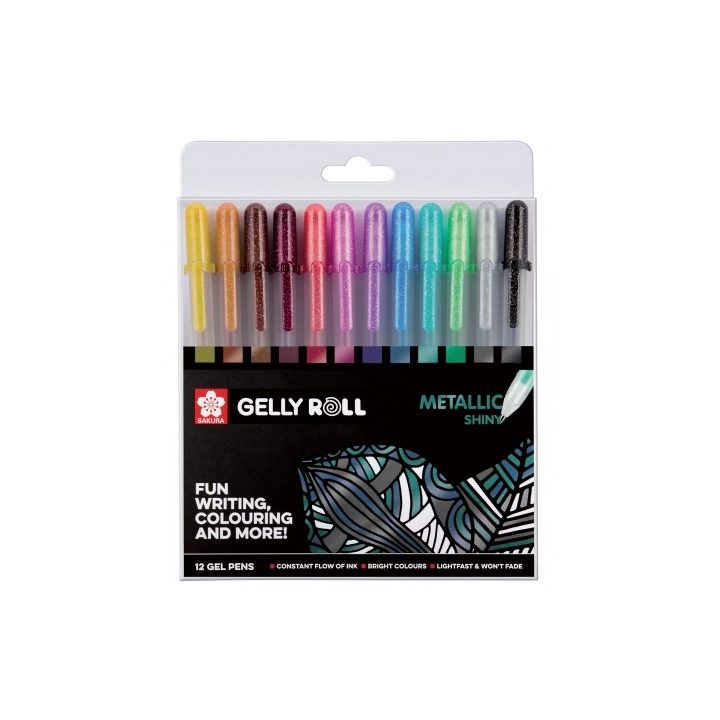 12 stylos - Encre gel métallisé - Sakura Gelly Roll - Metallic Shiny