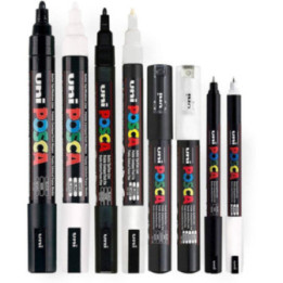 Lot de 8 marqueurs Posca PC-1MR  | pointe extra-fine calibrée