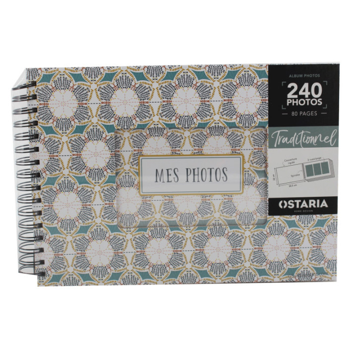 Album photos - 30x22 cm - 240 photos 10x15cm - 80 pages - Couverture mandala