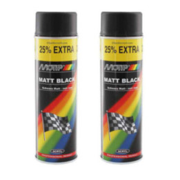 Lot de 2 bombes de peinture - noir mat - Motip