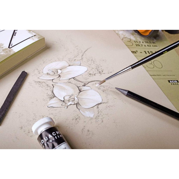 Bloc - A3 - Multi techniques - 30 feuilles - 250g - Clairefontaine - Paint On Natural