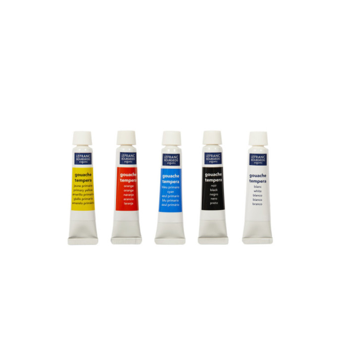 Lot De 5 Tubes De Gouache - Couleurs Primaires - Lefranc Bourgeois
