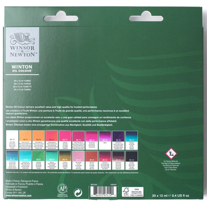 Set initiation peinture à l'huile - 20 tubes - Winsor & Newton