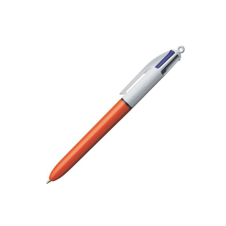 Stylo bille - 4 couleurs - Pointe fine - Bic - Corps orange