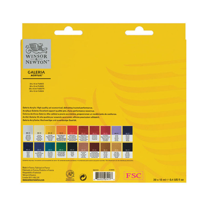 Set Peinture - Acrylique - 20 tubes - Winsor & Newton