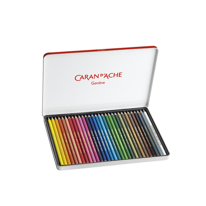 Boite de 30 crayons de couleur permanents - Caran d'Ache