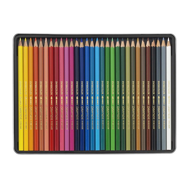 Boite de 30 crayons de couleur permanents - Caran d'Ache