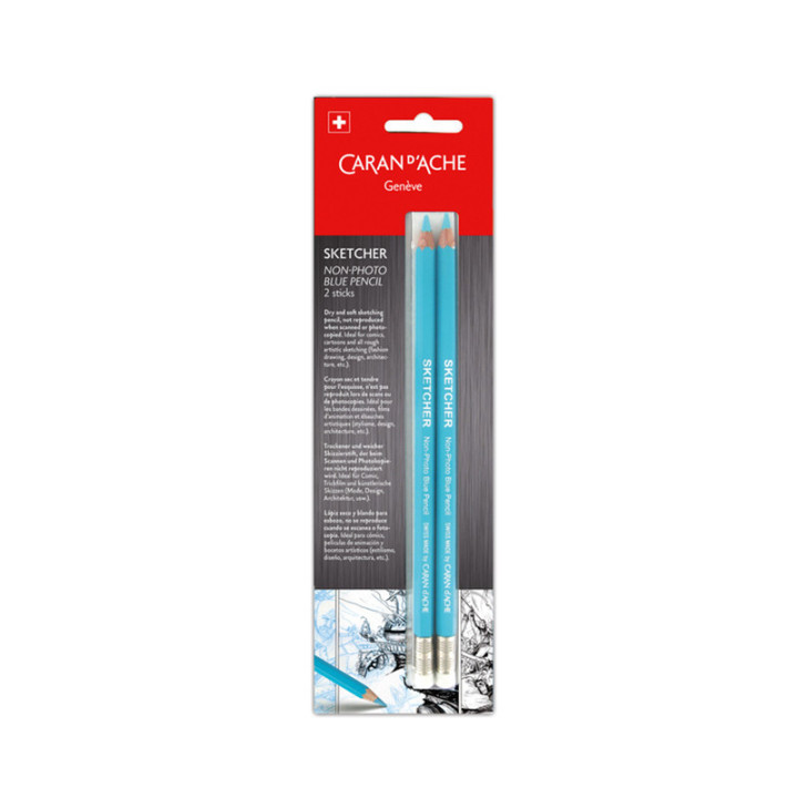 Lot de 2 crayons bleus - Sketcher sans photo - Caran d'Ache