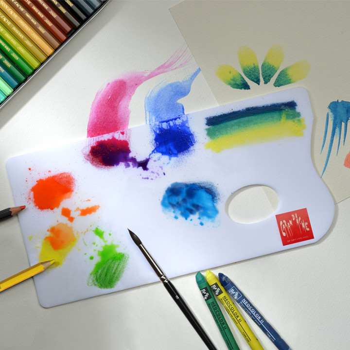 Palette Aquarelle plexiglas blanc - 26 x 13 cm - Caran d'Ache