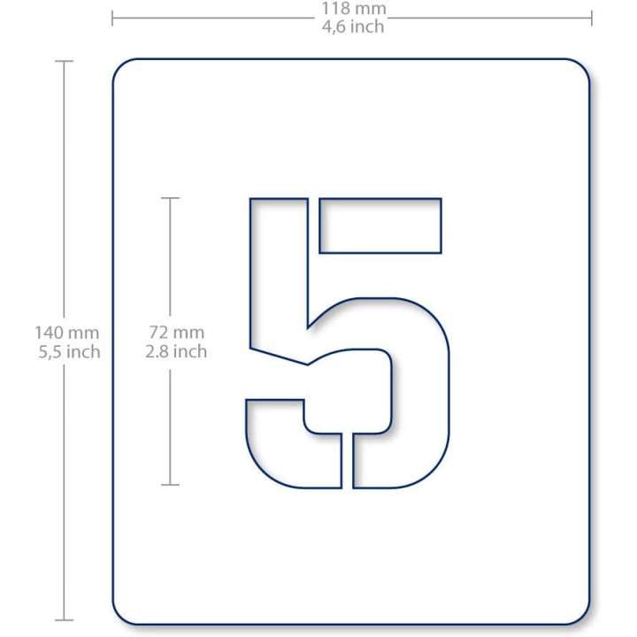 Set de pochoirs 7 cm - Chiffres et caractères spéciaux n°1 - Qbix