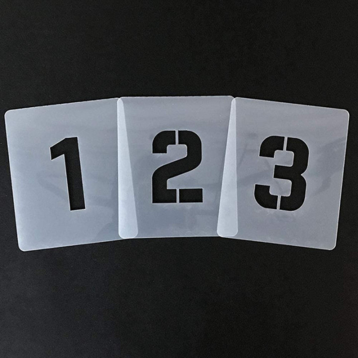 Set de pochoirs 7 cm - Chiffres et caractères spéciaux n°1 - Qbix
