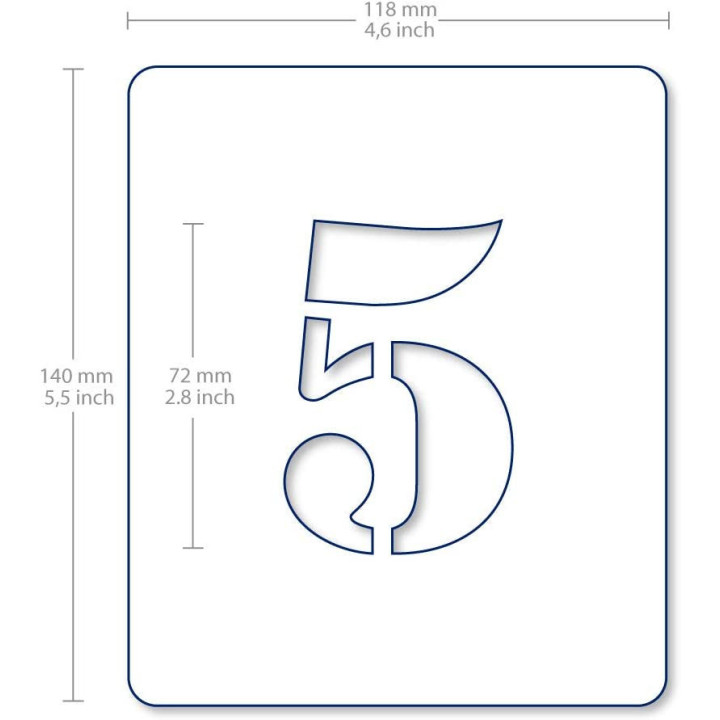 Set de pochoirs 7 cm - Chiffres et caractères spéciaux n°2 - Qbix