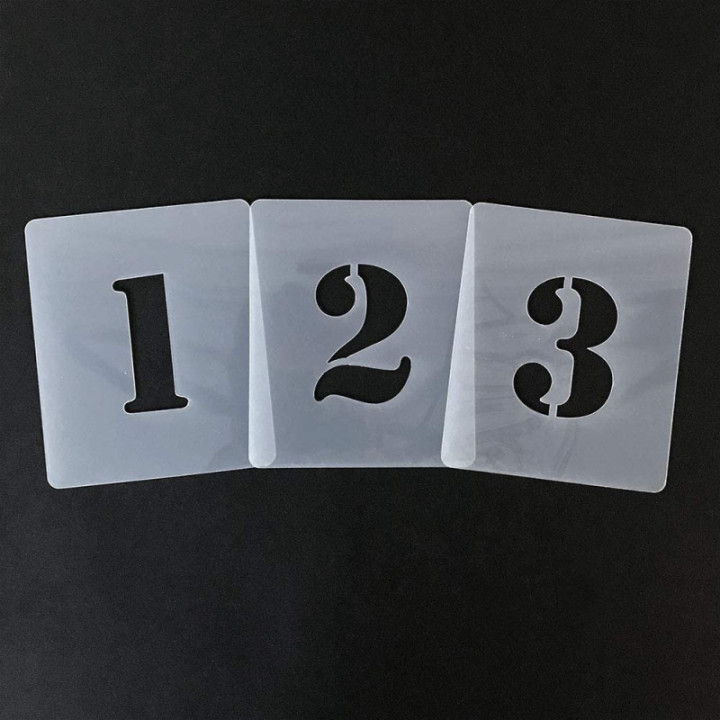 Set de pochoirs 7 cm - Chiffres et caractères spéciaux n°2 - Qbix