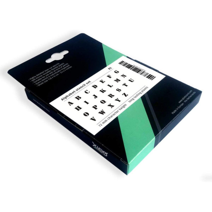 Set de pochoirs 7 cm - Alphabet n°2 - Qbix