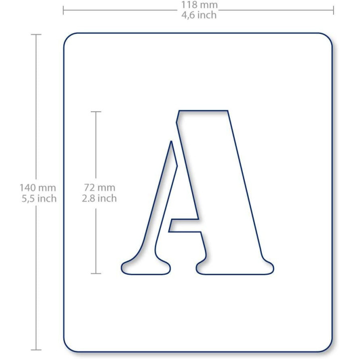 Set de pochoirs 7 cm - Alphabet n°2 - Qbix