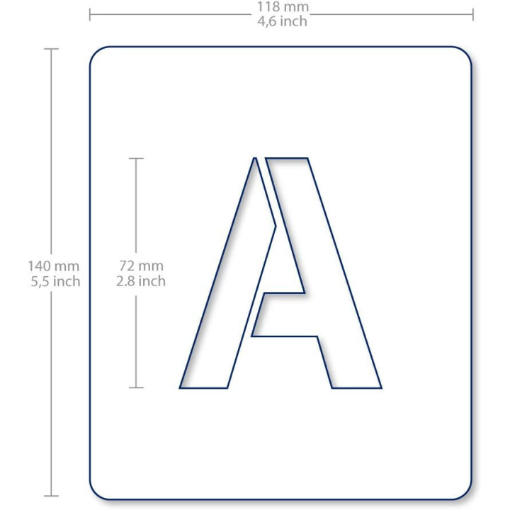 Set de pochoirs 7 cm - Alphabet n°1 - Qbix