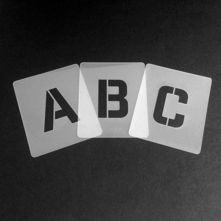 Set de pochoirs 7 cm - Alphabet n°1 - Qbix