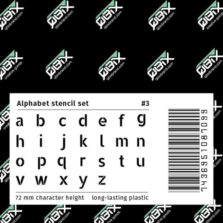 Set de pochoirs 7 cm - Alphabet n°3 - Qbix